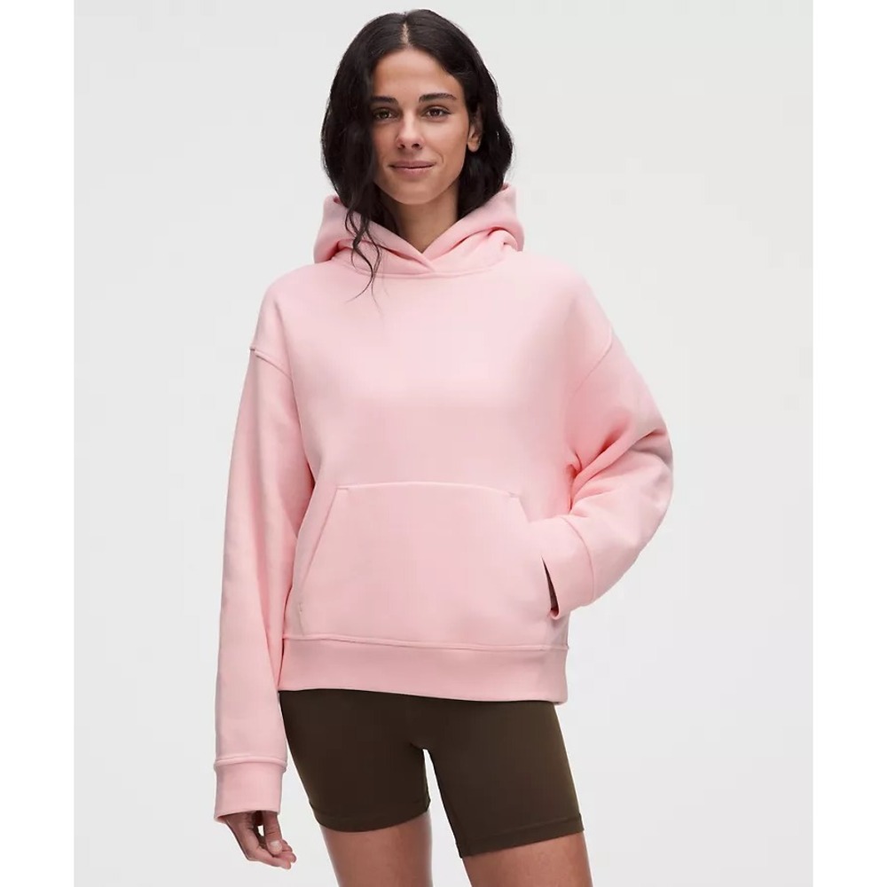 926-Lululemon-Women's Steady State SuperLoft Hoodie Wider Cuff-Pink Pearl